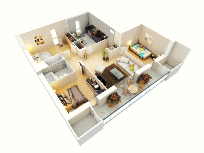 3 Bedroom House Design 3D A Comprehensive Guide