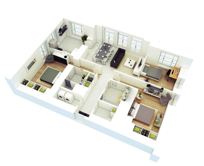 3 bedroom house design 3d