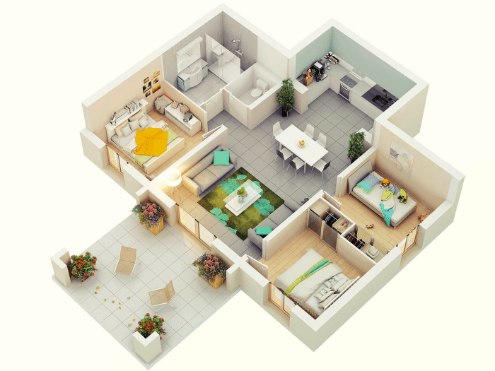 3 bedroom house design 3d