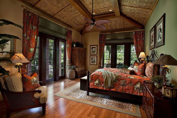 Tropical bedroom interior design