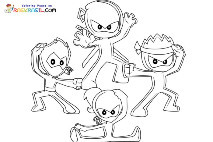 Ninja kids coloring pages