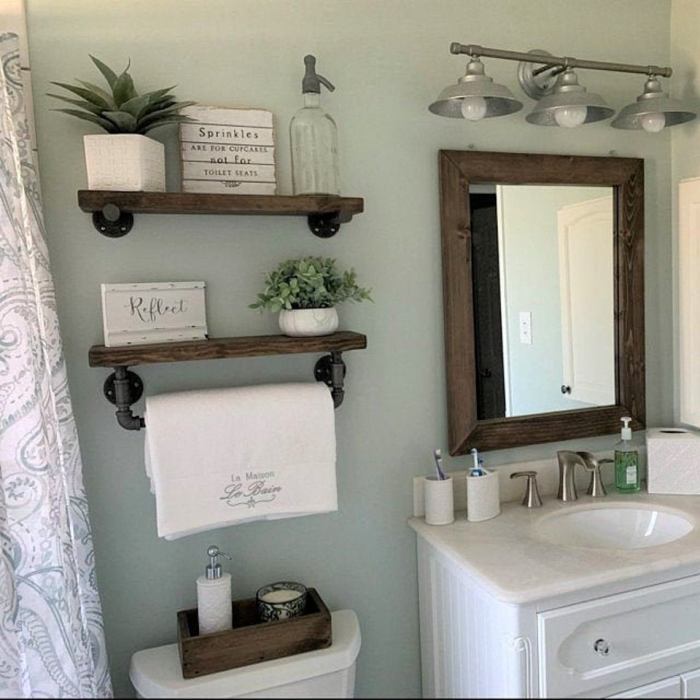 Bathroom shelf decor ideas