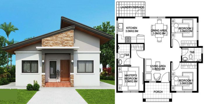 3 bedroom house plan design