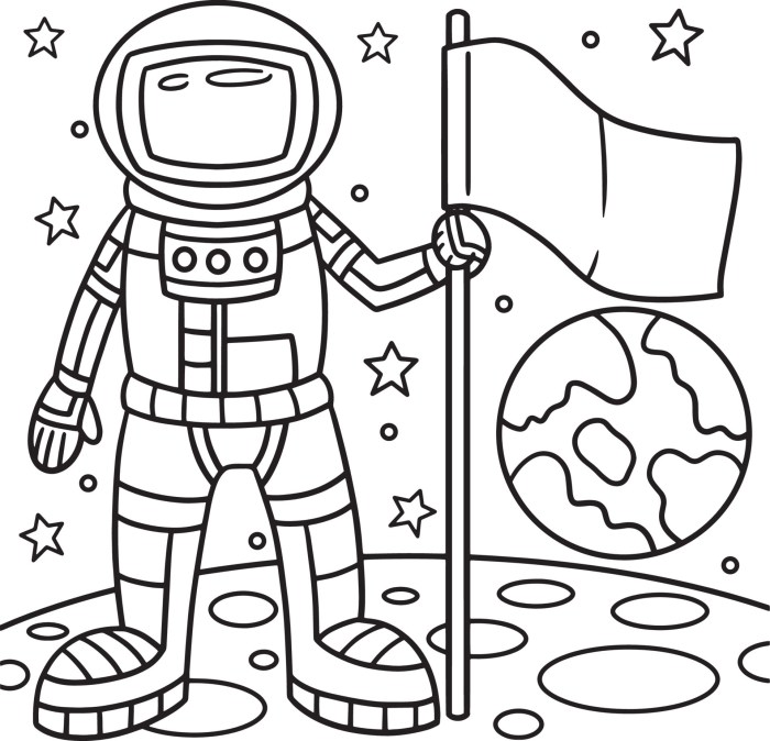 Astronaut Coloring Page A Cosmic Creativity