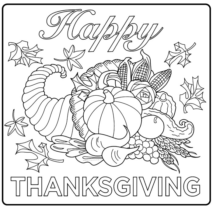 Thanksgiving coloring pages for kids