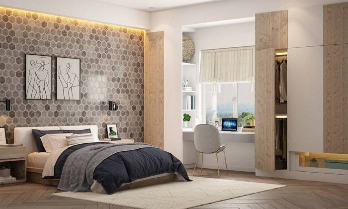 Bedroom wall tiles design