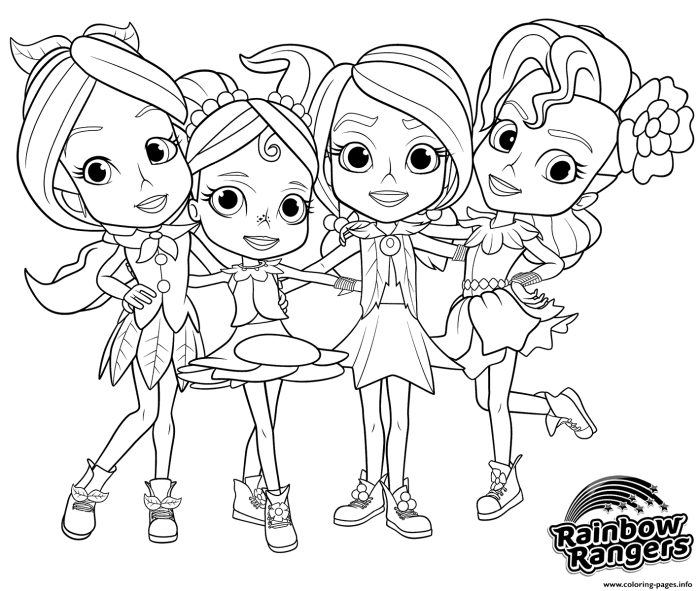 Kids rainbow rangers coloring pages