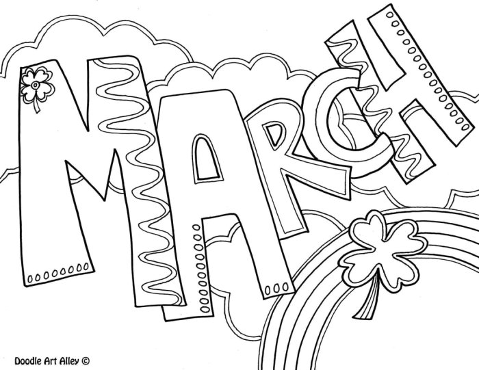 Coloring pages for kids march