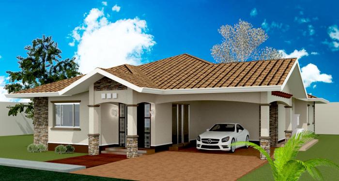 Bungalow house design with 3 bedrooms