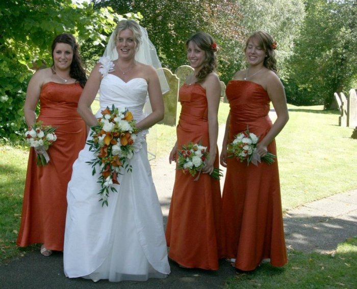 Wedding dresses with burnt orange