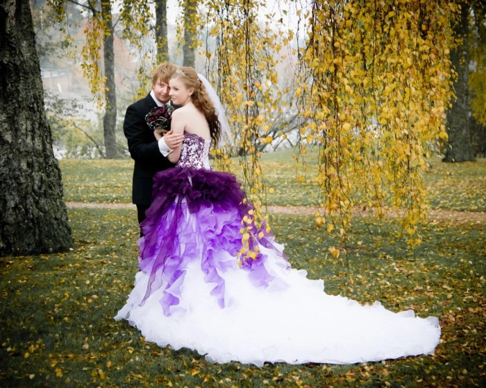 Wedding Dresses Pink and Purple